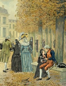 Napoleon I Bonaparte bezoekt zijn zus Elisa Bonaparte in het koninklijk huis van Saint Cyr