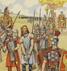 Vercingetorix geeft zich over aan Julius Caesar, 52 v.Chr. door pseudonym for Onfray de Breville Jacques Job