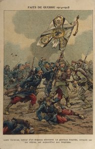 WO1: De verovering van de vlag (illustratie) door pseudonym for Onfray de Breville Jacques Job