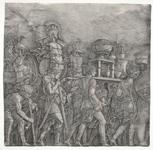 De triomfen van Caesar: De borstkurasdragers door school of Andrea Mantegna