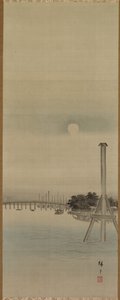 Nachtelijke scène aan de Sumida-rivier door studio of Utagawa Hiroshige