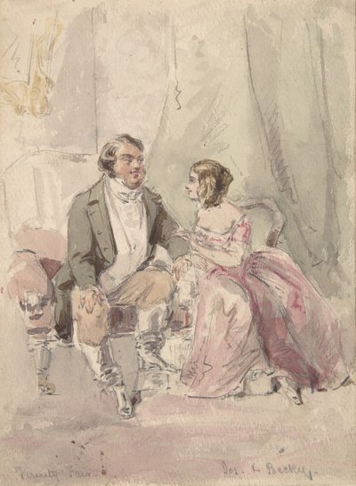 Scène uit Vanity Fair: Jos en Becky, 1848-80 door Jerry Barret
