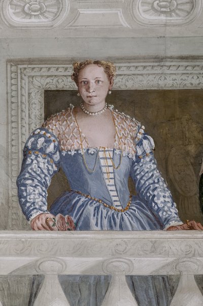 Donna Barbaro en haar verpleegster, de Hal van Olympus (detail) door Veronese