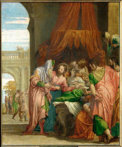 De opstanding van de dochter van Jaïrus ... door (1528-88) Veronese