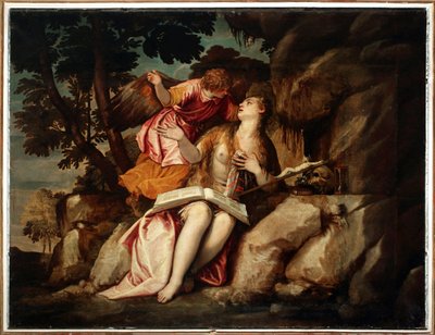 Voorstelling van Maria Magdalena met een engel door Veronese