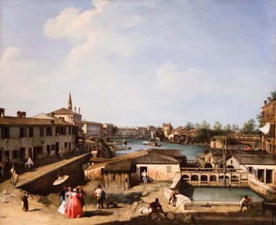 Gezicht op de molens van Dolo aan de Brenta, ca. 1732/35 (Olieverf op doek) door (1697-1768) Canaletto