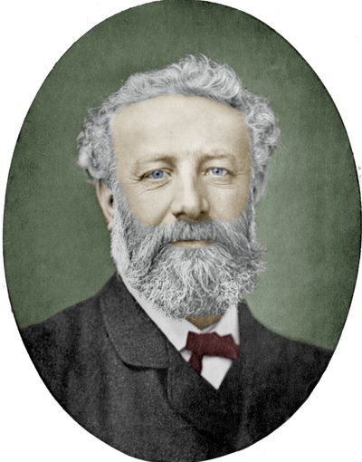 Jules Verne (1828-1905) Franse romanschrijver, foto door Nadar, ingekleurde afbeelding door (1820 1910) Nadar