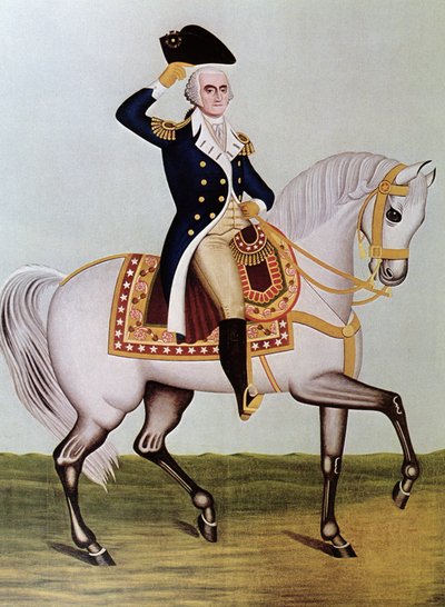 George Washington te paard door (after) American School