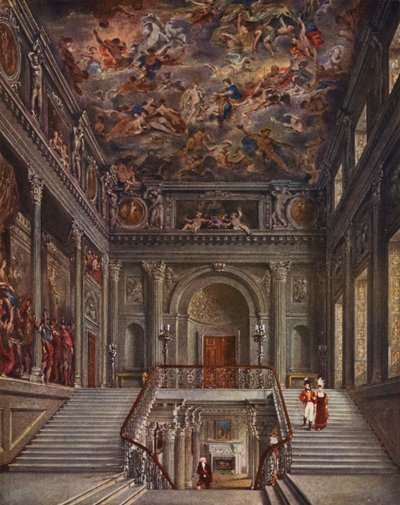 Buckingham Palace: De Geschilderde Trap, Buckingham House door (after) English School