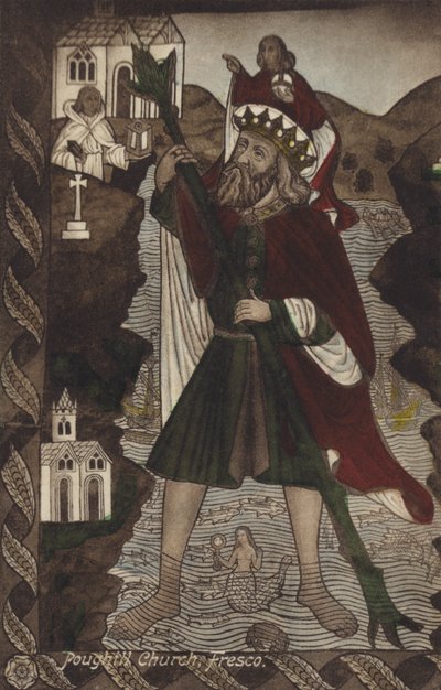 Poughill Kerk, Fresco door (after) English photographer