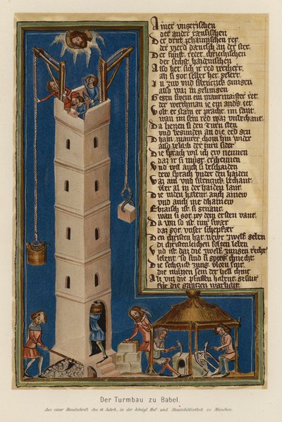 De bouw van de toren van Babel door (after) German School