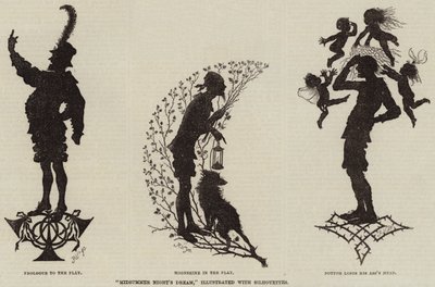 Midzomernachtsdroom (illustratie met silhouetten) door (after) German School
