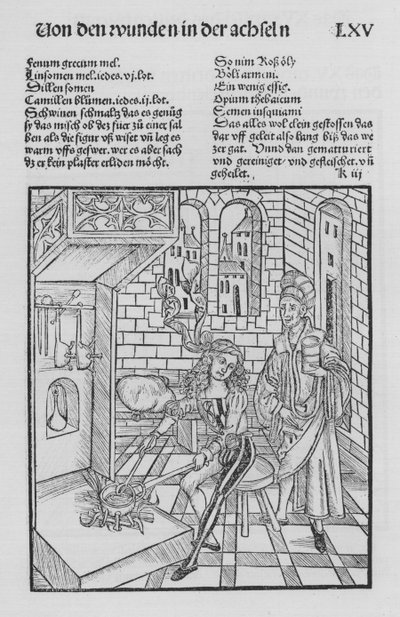 Het boek van Cirurgia door Hieronymus Brunschwig door (after) German School