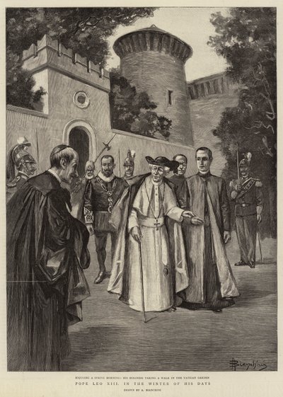 Paus Leo XIII in de winter van zijn dagen door (after) Italian School