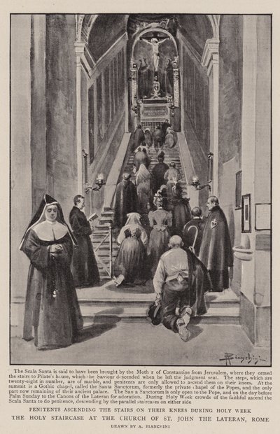 De Heilige Trap in de kerk van Sint-Jan van Lateranen, Rome door (after) Italian School