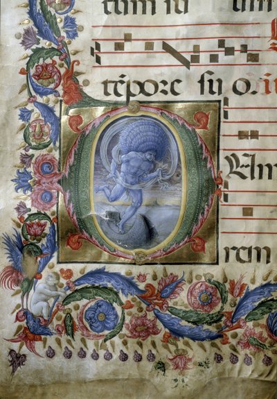 Verlichte pagina van een graduale (Miniatuur) door (c.1445 1527) Liberale da Verona