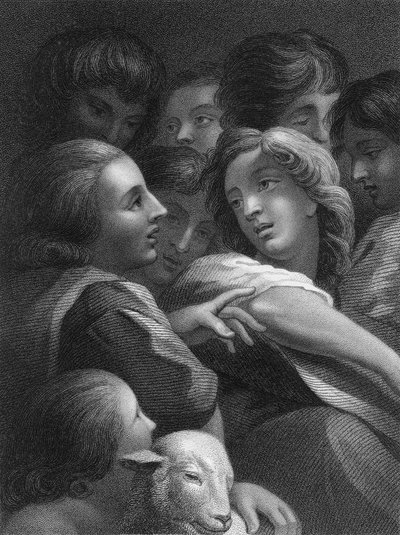 Een studie van hoofden (gravure) door (c.1489-1534) (after) Correggio