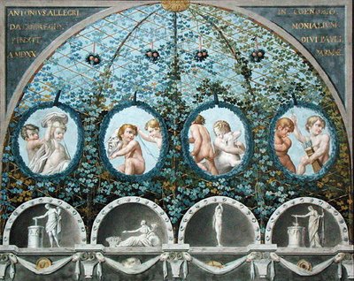 Ontwerp voor een Plafondfresco, gepubliceerd ca. 1780 door (c.1489 1534) (after) Correggio
