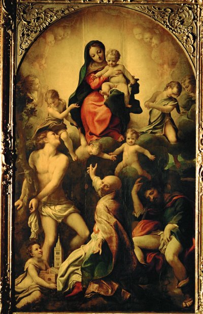 De Madonna van Sint Sebastiaan ... door (c.1489 1534) Correggio