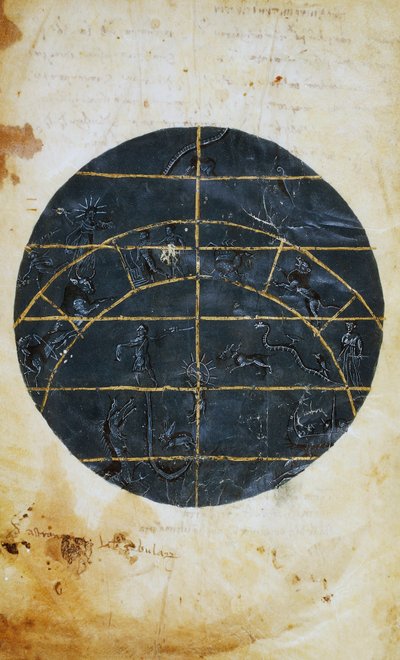 Noordelijk hemelgewelf, miniatuur, astronomische tabel door Ptolemaeus door (c.90 168)(after) Ptolemy
