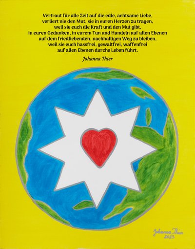 De edele, aandachtige liefde in onze harten brengt en behoudt ons de vrede op deze wereld door Johanna Thier