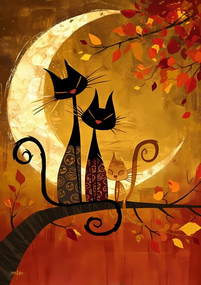 Schattige kattenfamilieportret door F. Abderrahim