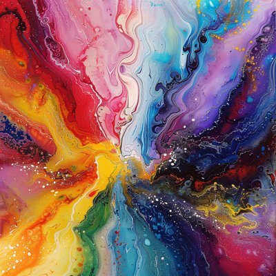 Abstracte kleurrijke discolichten tunnel voor slaapkamer hedendaagse muurkunst prints door F. Abderrahim