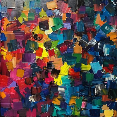 Hedendaagse kunst olieverfschilderij met Kleurrijke & heldere textuur voor muur ophanging door F. Abderrahim