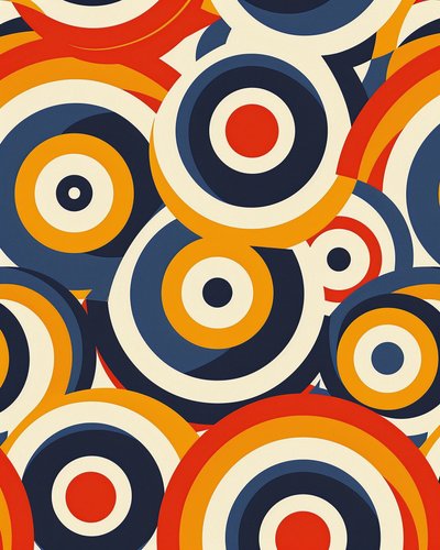 Behang met geometrische stijlen in vier kleuren door F. Abderrahim