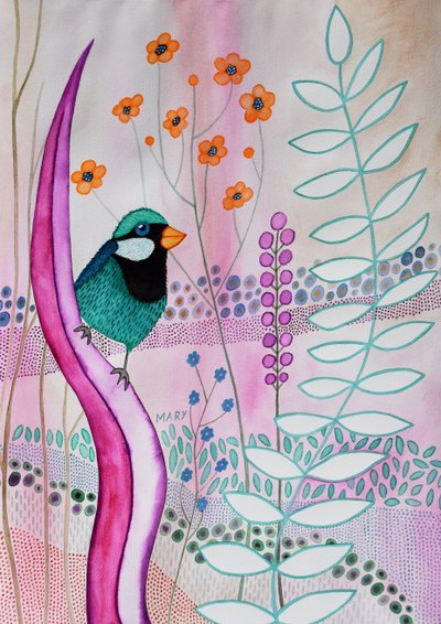 Fantasievogel door Marys Watercolors