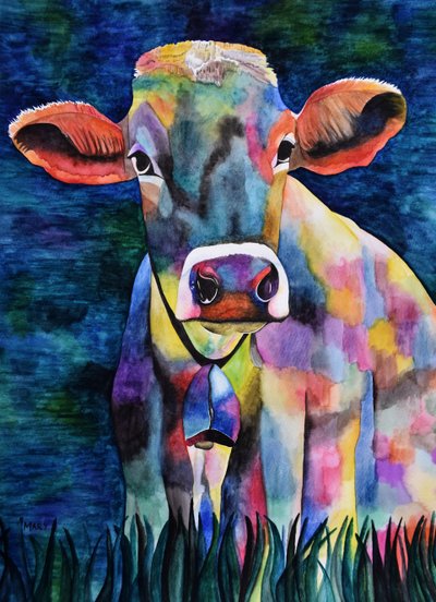 Aquarell-Kuh door Marys Watercolors