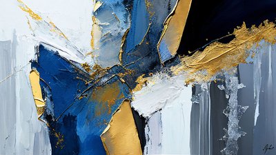 Structuurschilderij dikke penseelstreken lagen, Afdrukbare digitale kunst door F. Abderrahim