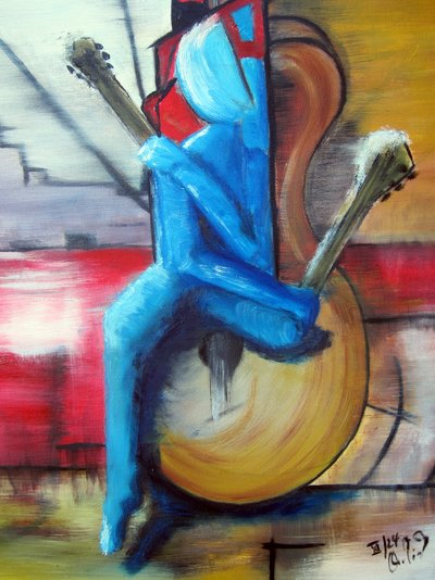 Vrouw met gitaar door Christian Piecuch