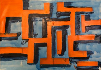 Complementair Oranje Blauw door 