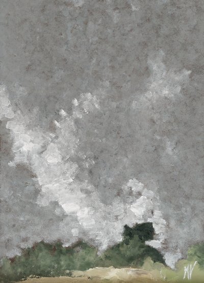 Heg en wolken door 