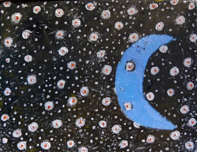 Maanverlichte nacht door 