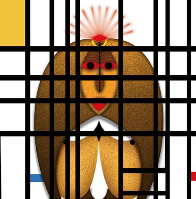 Lockdown (VIII) - (aus der Serie Animal Rationale) door Alexander Eibach