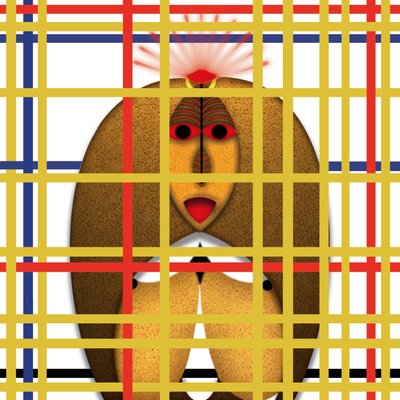Lockdown (XXV) - (aus der Serie Animal Rationale) door Alexander Eibach