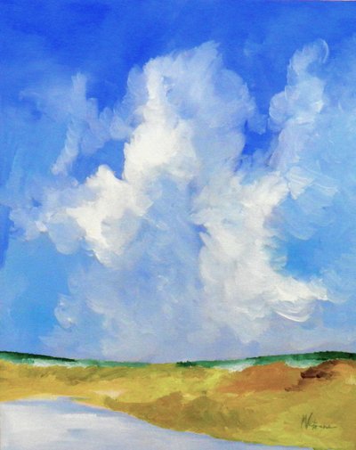 Wolken boven meer door M. Vet