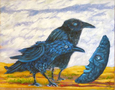 Maan en raven door Elzbieta Goszczycka