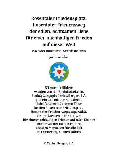 Rosentaler Friedensplatz, Rosentaler Friedensweg – 5 teksten met foto