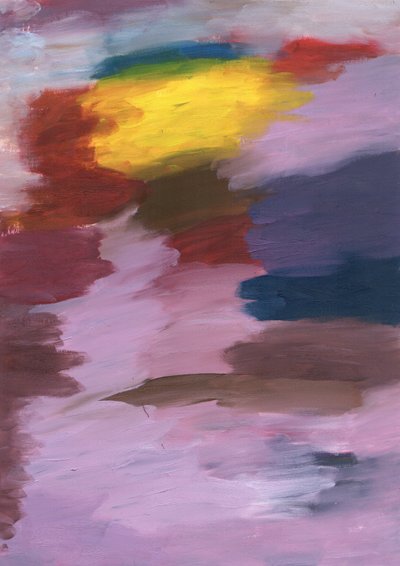 Een levendige samensmelting van de drie primaire kleuren – blauw, rood en geel – die in harmonie met elkaar dansen door Albert Mansour