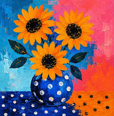 Zonnebloemen in een kleurenpracht door Nomi Morina