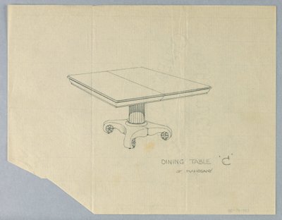 Ontwerp voor een Eettafel "C" van Mahonie door A.N. Davenport Co.
