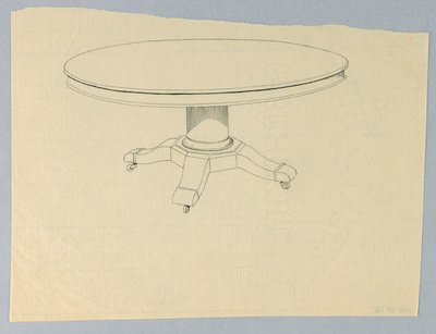 Ontwerp voor een Ronde Tafel op Gevormde Basis door A.N. Davenport Co.