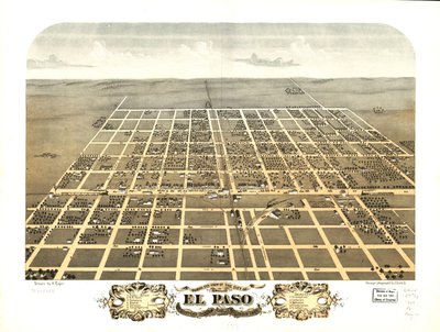 Gezicht in vogelvlucht op de stad El Paso, Woodford County, Illinois 1869. LOC 73693355 door A.; Chicago Lithographing Co. Ruger