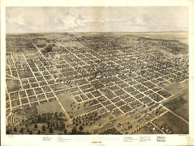 Bloomington, Illinois 1867. LOC 73693345 door A.; Chicago Lithographing Co. Ruger