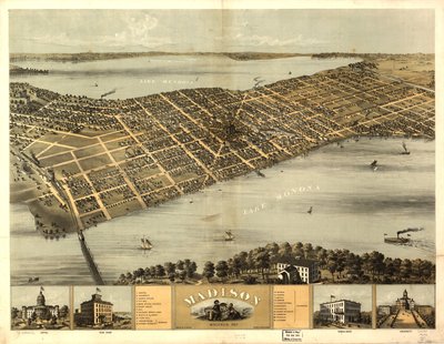 Madison, Wisconsin 1867. LOC 73694546 door A.; Chicago Lithographing Co. Ruger