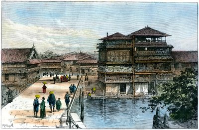 Yebisu Bashi, Osaka, Japan, 1891 door A. Forsyth