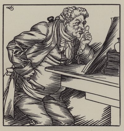 Illustratie voor The Essays of Elia door Charles Lamb (litho) door A. Garth Jones